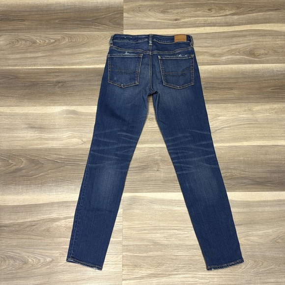 🏴 American Eagle Outfitters Blue high rise jegging crop size 4 - Picture 9 of 12